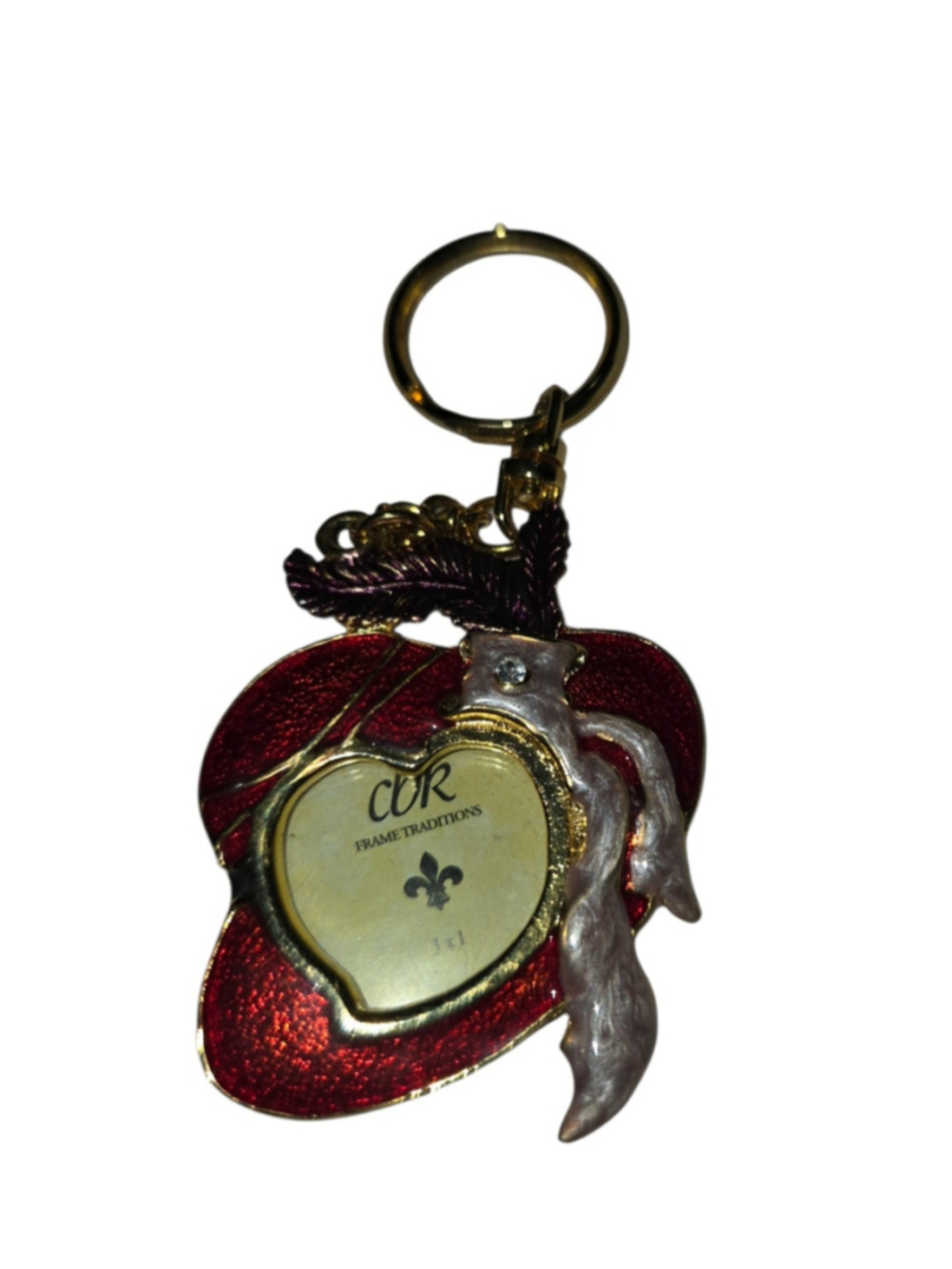 VTG CBK Ltd Apple Shaped Mini Picture Frame Keychain Bag Charm 1x1